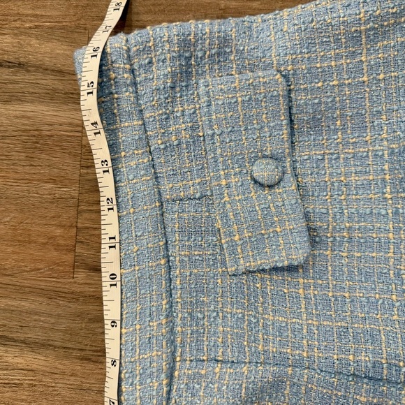 Jason Wu Tweed Trousers Pants Women’s 10 Light Blue High Waist Relaxed Old Money - Picture 7 of 10